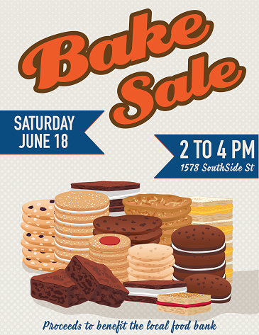 Bake sale poster template With Cookies Brownies and Bars