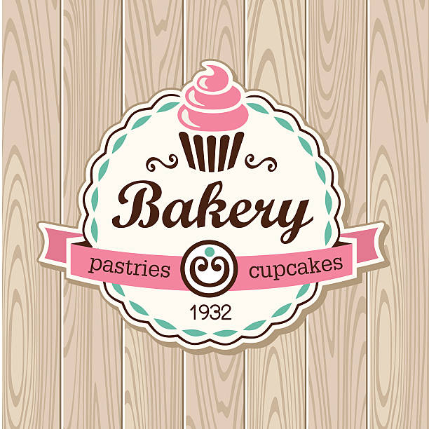 bakery Vintage Bakery Label.  cupcake stock illustrations