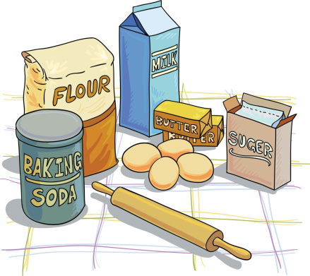 Baking ingredients illustration