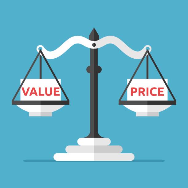 Balance, value and price vector art illustration
