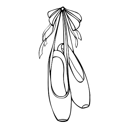 Ballet pointe shoes with bow