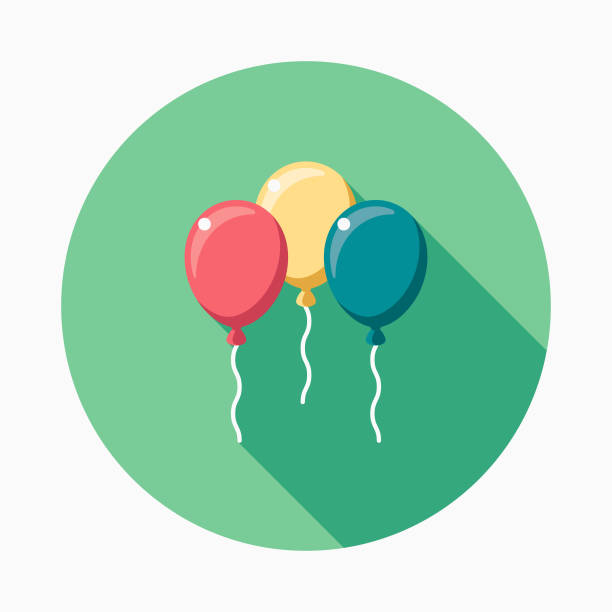 Ballons Flat Design Easter Icon with Side Shadow  easter sunday stock illustrations