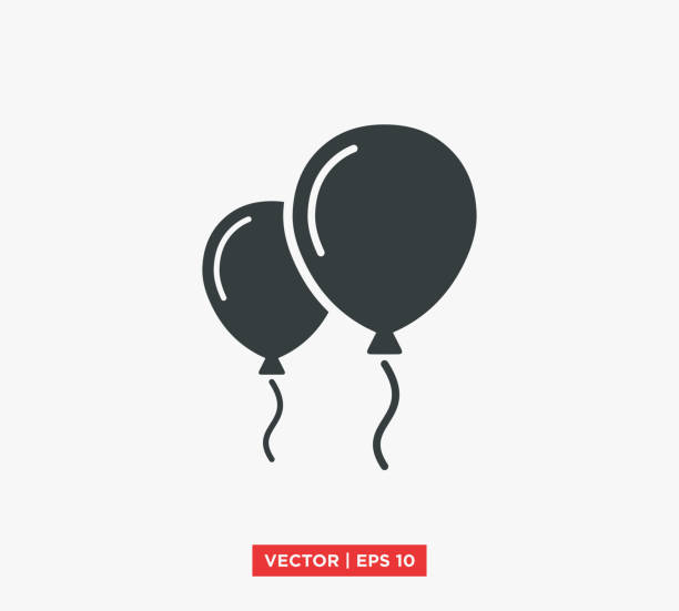 Balloon Icon Vector Illustration Design Editable Resizable EPS 10 Balloon Icon Vector Illustration Design Editable Resizable EPS 10 balloon silhouettes stock illustrations