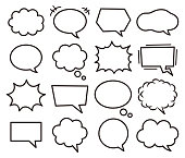 Set of various speech bubbles.