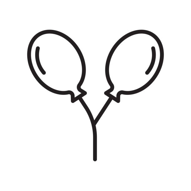 Balloons Icon Vector Sign And Symbol Isolated On White Background Stock Art More Images Of Abstract 1001196818
