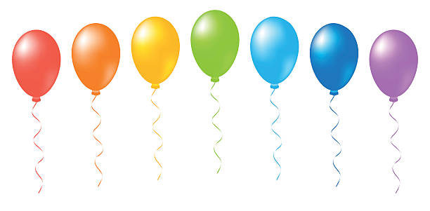 Balloons rainbow vector Balloons rainbow. Isolated objects on a white background, vector balloon borders stock illustrations