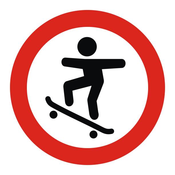 bei der einreise-verbot für skateboarder, straßenschild, vektor icon - spielkarten tabu vektor stock-grafiken, -clipart, -cartoons und -symbole
