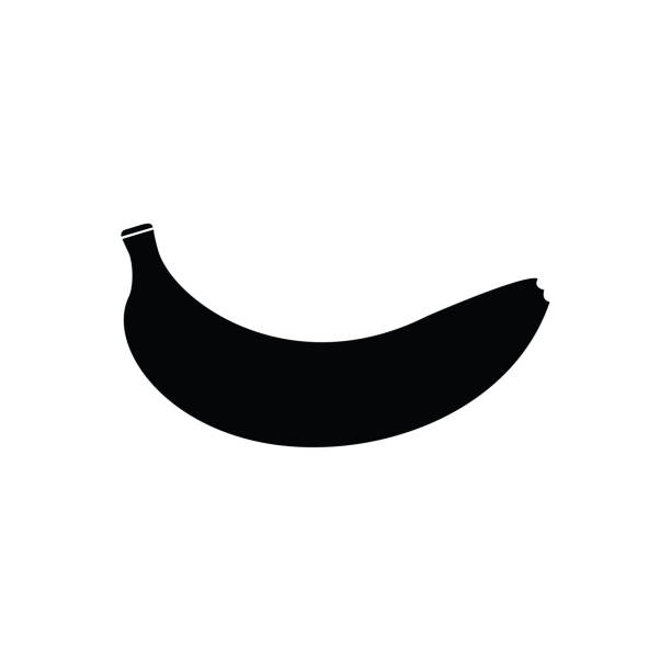 Banana Icon Black Banana Icon Black banana silhouettes stock illustrations