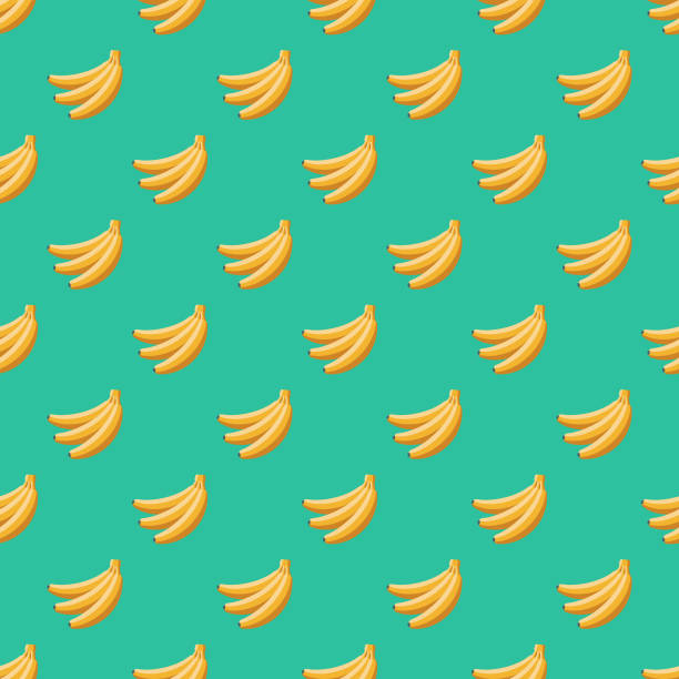 Banana Seamless Pattern A seamless pattern, which can be tiled on all sides. File is built in the CMYK color space for optimal printing and can easily be converted to RGB. No gradients or transparencies used, the shapes have been placed into a clipping mask. banana backgrounds stock illustrations