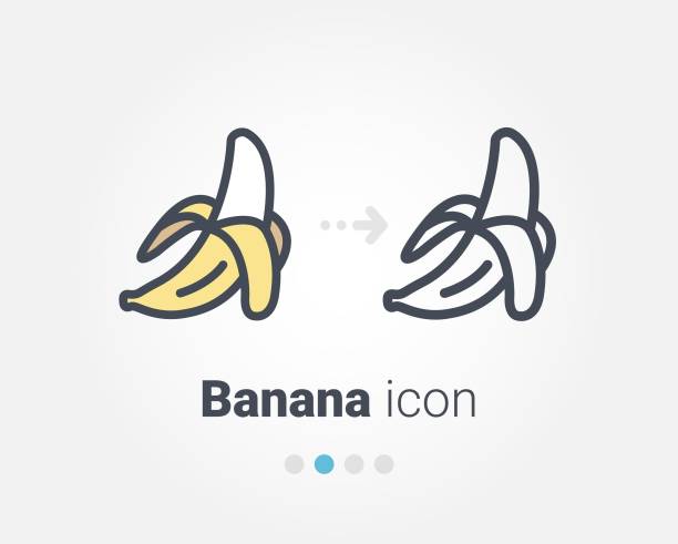 Banana vector icon Banana vector icon banana stock illustrations