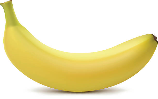Banana A single realistic yellow banana banana stock illustrations