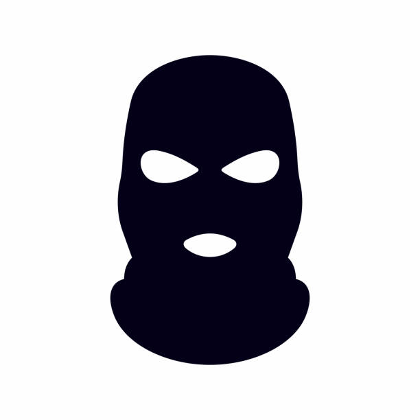 Bandit mask icon Vector icon isolated on white background ski mask criminal stock illustrations