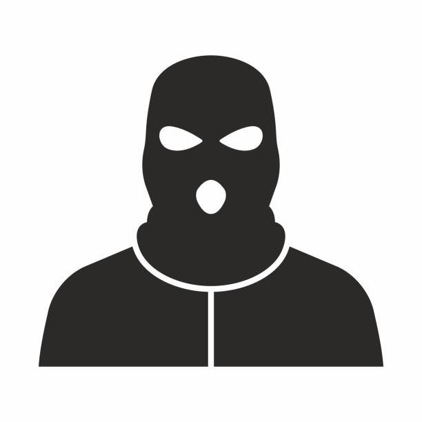 Bandit vector icon Vector icon isolated on white background ski mask criminal stock illustrations