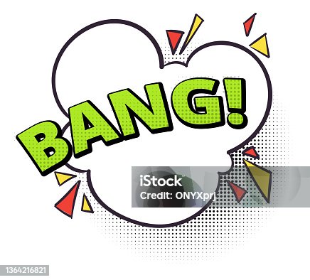 istock Bang. Speech cloud with explosion sound in retro comic style 1364216821