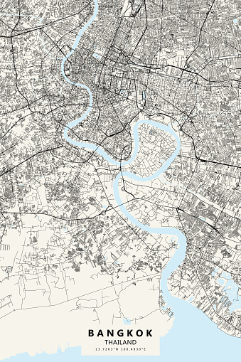 Bangkok, Thailand Vector Map