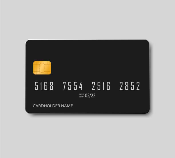 ilustraciones, imágenes clip art, dibujos animados e iconos de stock de simulacro de tarjeta bancaria. ilustración vectorial. - credit card