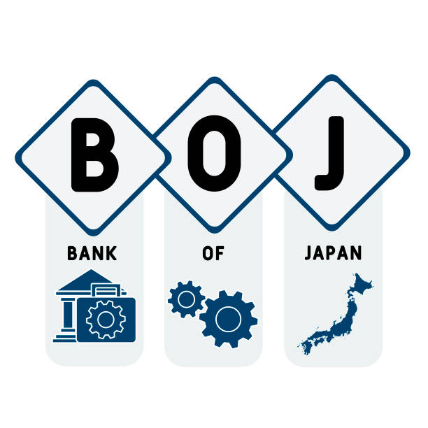 BOJ - Bank Of Japan acronym BOJ - Bank Of Japan acronym. business concept background. vector illustration concept with keywords and icons. lettering illustration with icons for web banner, flyer, landing pag BANK OF JAPAN  stock illustrations