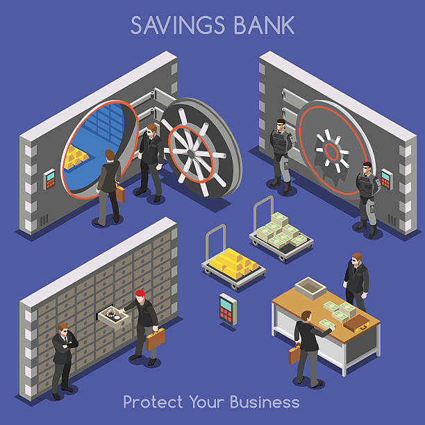 ilustrações de stock, clip art, desenhos animados e ícones de banco escritório 01 pessoas minibarra de ferramentas - cofre banco