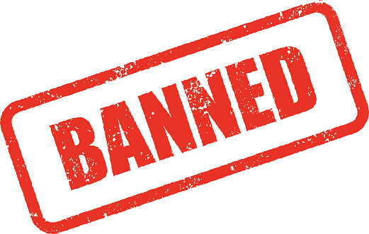 Banned Rubber Stamp Ink Imprint Icon (Transparent Background)