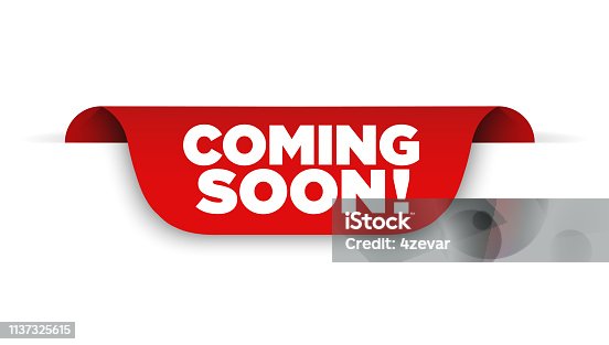 istock Banner Coming soon. Vector ribbon banner 1137325615