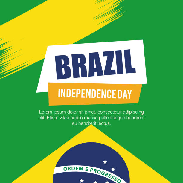 아이콘 플래그 엠블럼 장식과 브라질 독립 축하의 배너 - progress pride flag stock illustrations