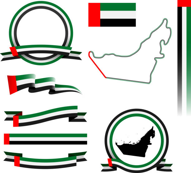 阿聯酋旗幟套裝 - uae flag 幅插畫檔、美工圖案、卡通及圖標