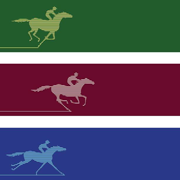 Banner with horserace Vector horse backgrounds stock illustrations