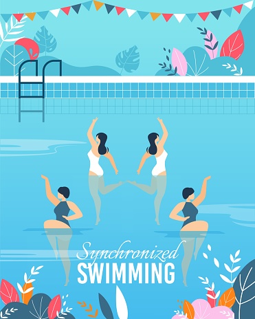 Banner with Join Synchronized Swimming Performance