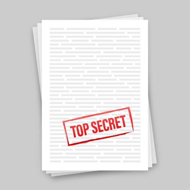 баннер с совершенно секретным для бумажного дизайна. значок документа. иллюстрация векторного запаса. - fbi stock illustrations