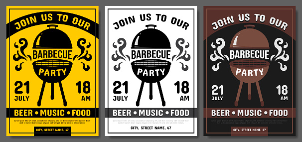 Banners for modern barbecue party