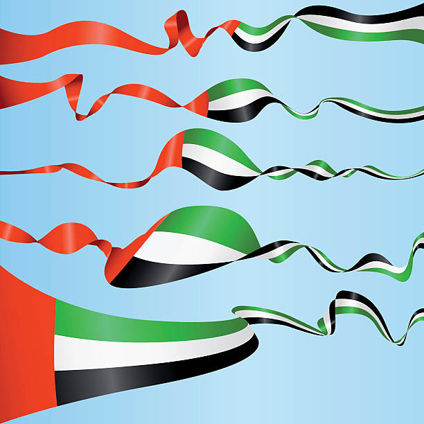banners of the united arab emirates - uae flag 幅插畫檔、美工圖案、卡通及圖標