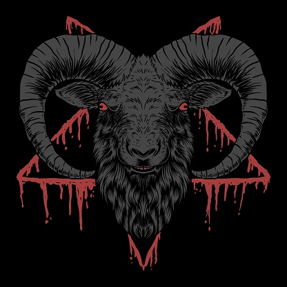 Baphomet Satanic head vector illustration