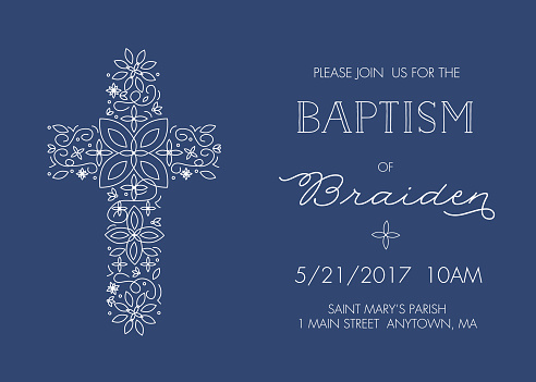 Baptism, Christening, Communion, Confirmation Invite - Invitation Template - Vector