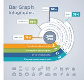 Bar graph percentages infographic concept with space for your copy. EPS 10 file. Transparency effects used on highlight elements.