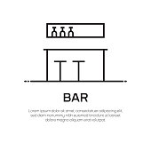 Bar Vector Line Icon - Simple Thin Line Icon, Premium Quality Design Element