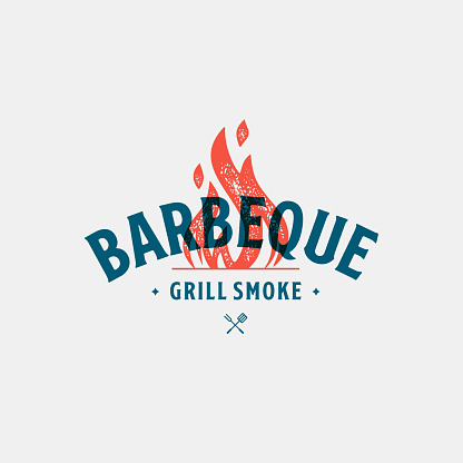 Modern Barbecue symbol. BBQ template emblem design. symbol template for meat business - shop, market, restaurant or design - banner, sticker. Vector Illustration