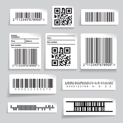 Barcode sticker set vector