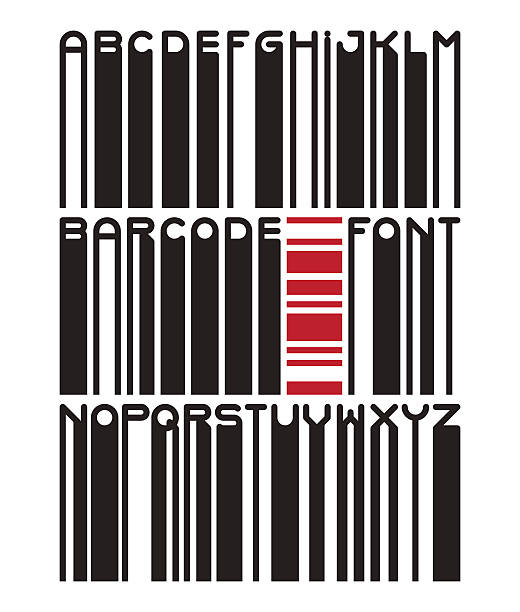 bildbanksillustrationer, clip art samt tecknat material och ikoner med barcode typeface font - typography scan