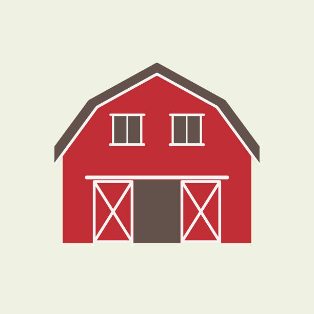Barn house icon or sign isolated on white background. Vector illustration of red farm house. Barn house icon or sign isolated on white background. Vector illustration of red farm house. door clipart stock illustrations
