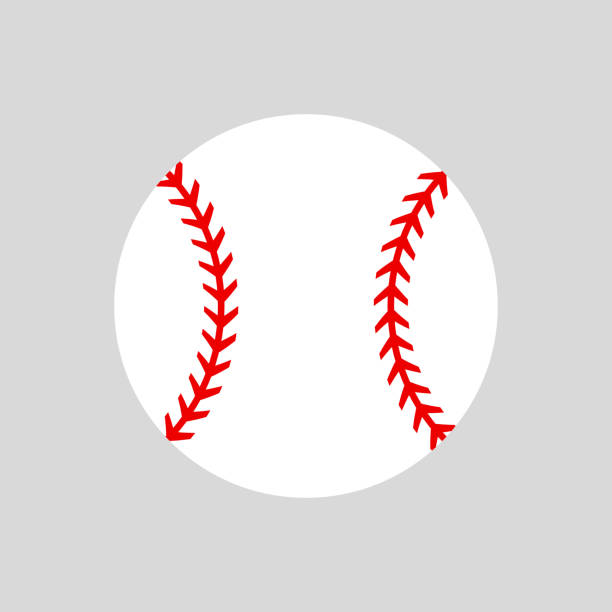 Baseball ball. Softball. Vector silhouette. Vector icon isolated Baseball ball. Vector silhouette. Vector icon isolated. Flat illustration baseball ball stock illustrations