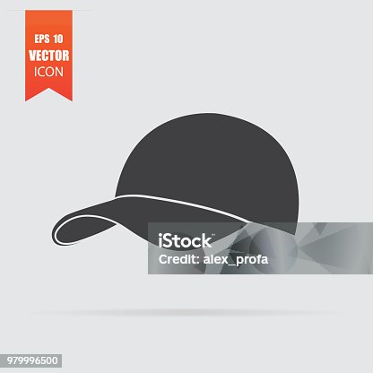 istock Baseball cap icon in flat style isolated on grey background. 979996500