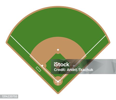 istock Baseball field icon. Flat illustration of baseball 1314220755