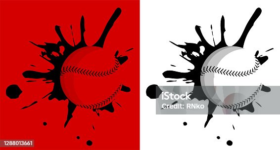 istock Baseball hit the wall with splashes. Sport equipment. Team sports in America. Active lifestyle. Vector 1288013661