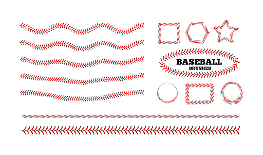 Baseball lacing on white background. Vector