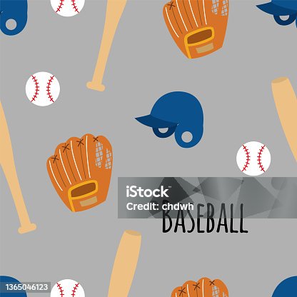 istock Baseball wallpaper (seamless pattern) 1365046123
