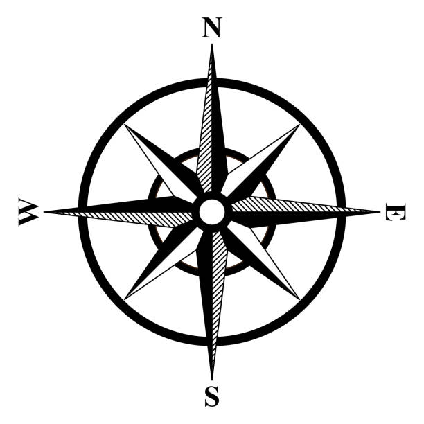 Download Royalty Free Silhouette Of A Simple Compass Rose Clip Art ...