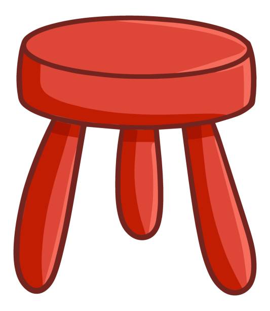 Basic RGB Cute and funny red stool for your children stool stock illustrations