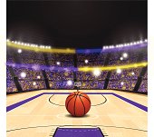 Highly-detailed basketball arena. EPS 10 file. Transparency used on highlight elements.