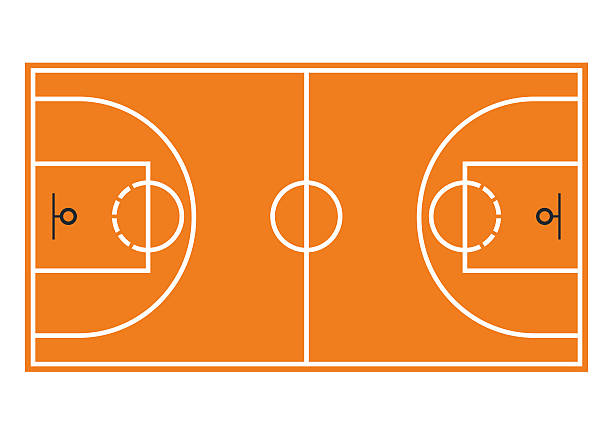 ilustraciones, imágenes clip art, dibujos animados e iconos de stock de cancha de básquetbol. campo aislado sobre un fondo blanco - basketball court