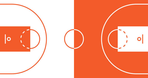 Basketball court floor with line Basketball court graphic design basketball court stock illustrations